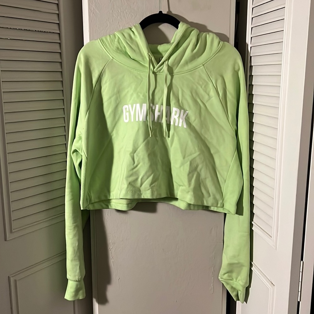 Neon Green Cropped Gymshark Hoodie